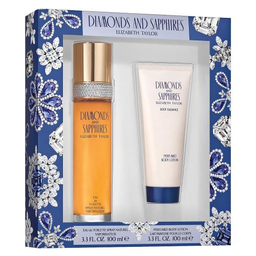 GIFTSET WHITE DIAMONDS AND SAPPHIERS 2 PCS 33 FL By ELIZABETH TAYLOR For WOMEN