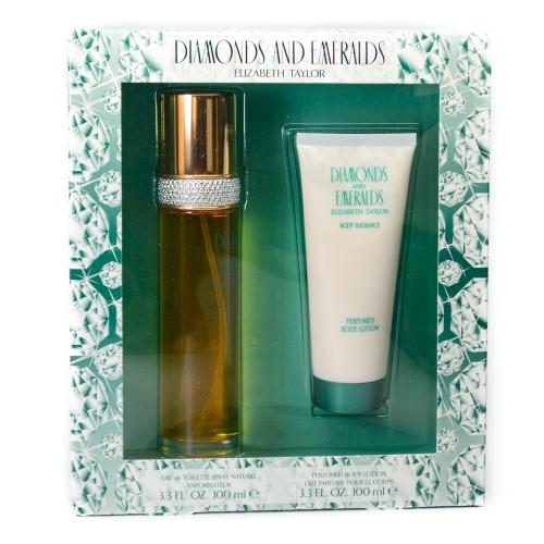 GIFTSET WHITE DIAMONDS AND EMERALDS 2 PCS  33 FL By ELIZABETH TAYLOR For WOMEN