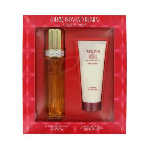GIFTSET WHITE DIAMONDS AND RUBBIES 2 PCS  33 FL By ELIZABETH TAYLOR For WOMEN